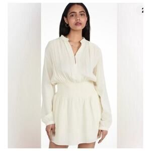 Rag & Bone Calista Long Sleeve
Smocked Chiffon Mini DressCream Size
M